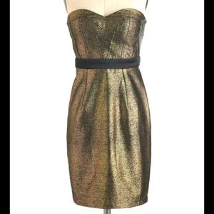NWT ModCloth Minuet “Gilded Glamour” Strapless Dress
